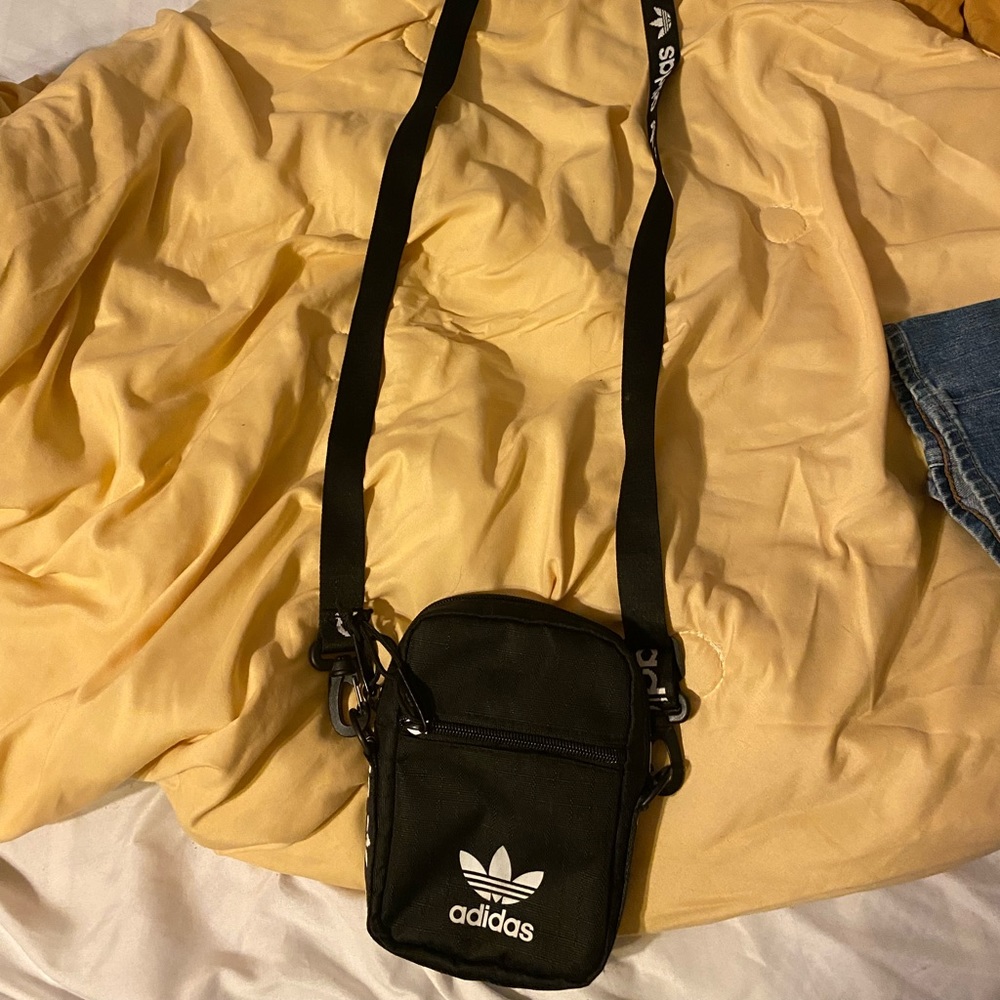Adidas cross body black and white bag